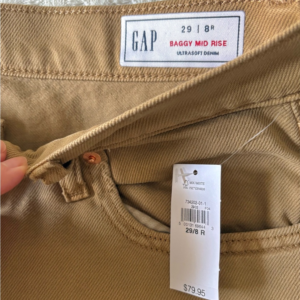 GAP Tan Baggy Mid Rise Denim 29/8R